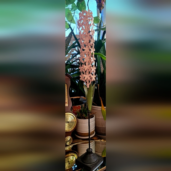 Vintage 90s Pink Hyacinth Metal Sculpture 26.75